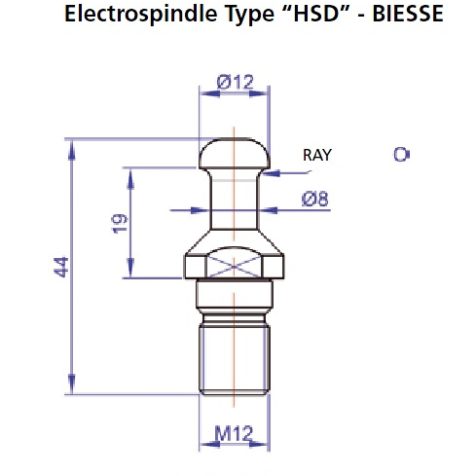 ISO30 Pullstud DIN 69872 HSD Biesse Style P/N PS-F-B