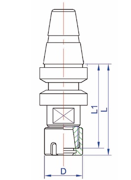 ISO20 ER20 Short Style Tool Holder P/N 120-D-S 2 ISO20 ER20 Short Style Tool Holder P/N 120-D-S - Image 2
