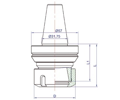 ISO30 ER32 Tool Holder P/N I30-F-TH 2 ISO30 ER32 Tool Holder P/N I30-F-TH - Image 2