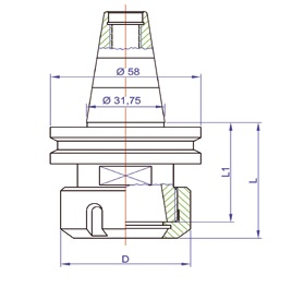 ISO30 ER32 Tool Holder P/N I30-F-57 2 ISO30 ER32 Tool Holder P/N I30-F-57 - Image 2