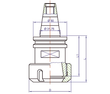 ISO30 ER40 50mm Flange Tool Holder P/N I30-G-FL 2 ISO30 ER40 50mm Flange Tool Holder P/N I30-G-FL - Image 2