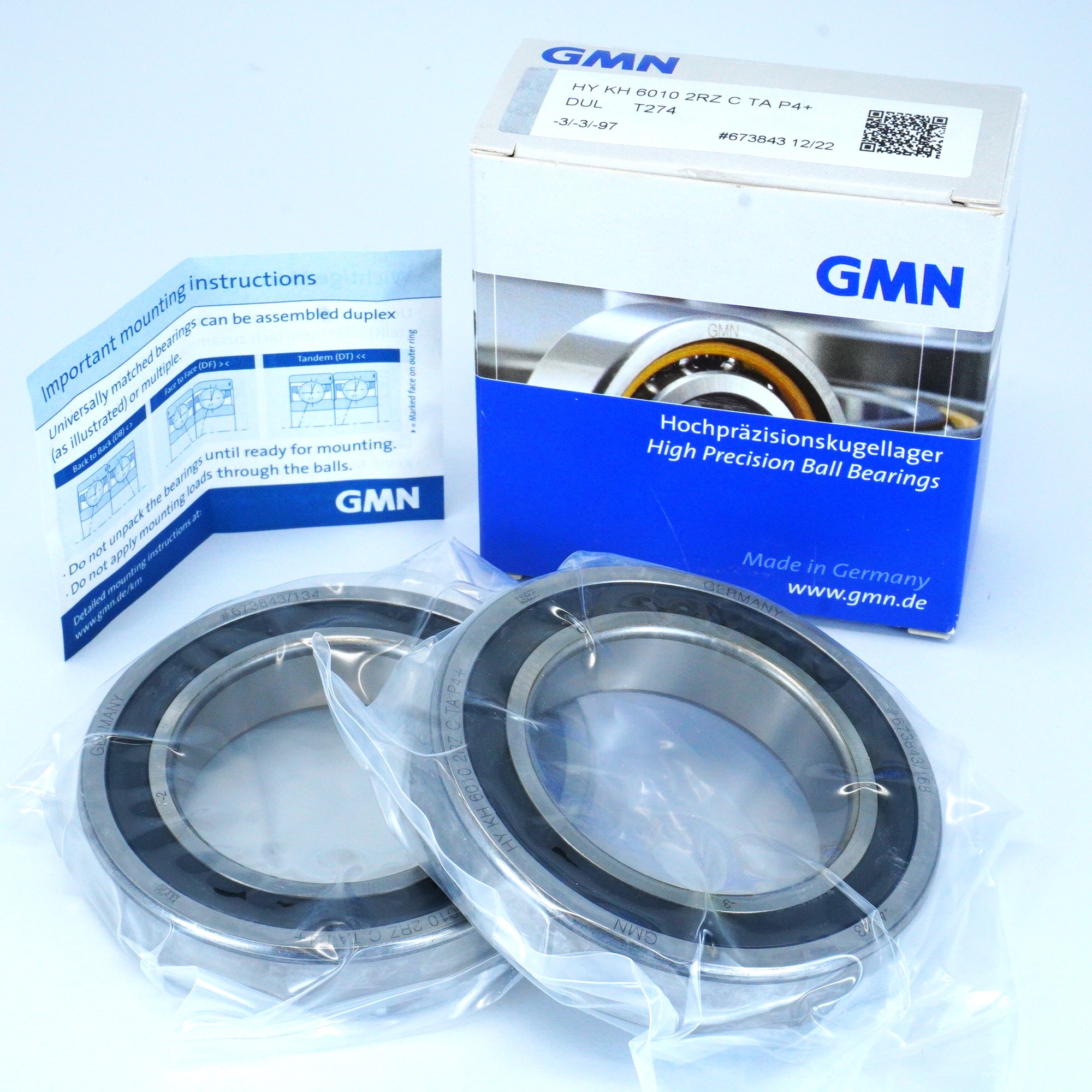 50mm Angular Contact Bearing, P/N HYKH6010-2RZ CTA P4+ DUL